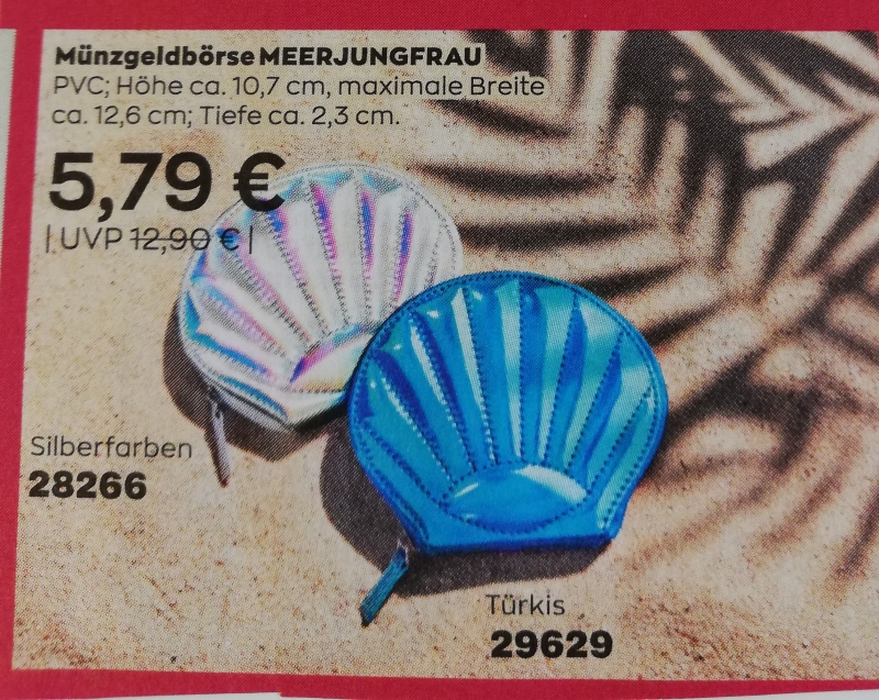AVON Münzengeldbörse - MEERJUNGEFRAU- Silberfarben